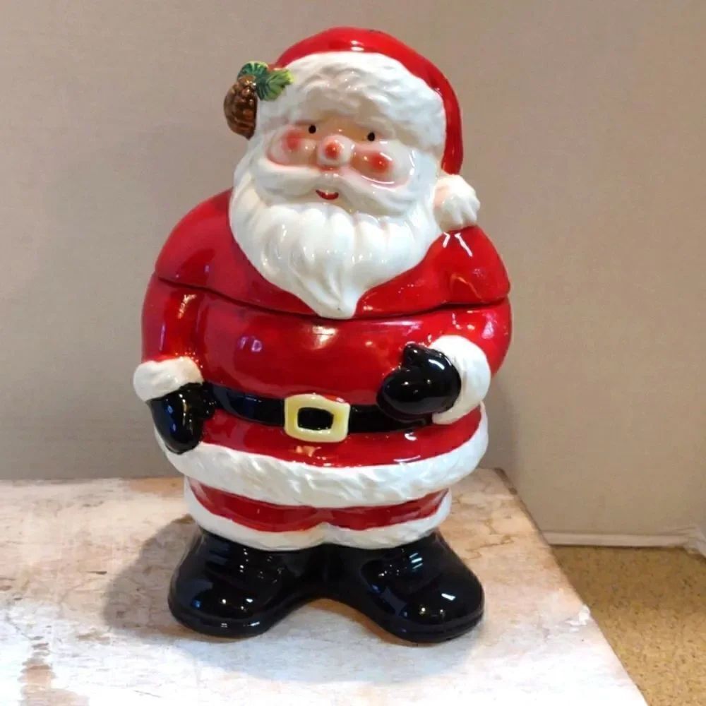 Vintage Santa Ceramic Cookie Jar .  TS